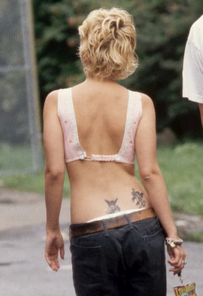 Drew Barrymore lower back tattoos