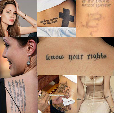 angelina jolie tattoos