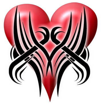 tribal heart tattoo