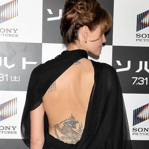 Angelina Jolie tiger tattoo