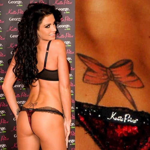 katie price bow lower back tattoo